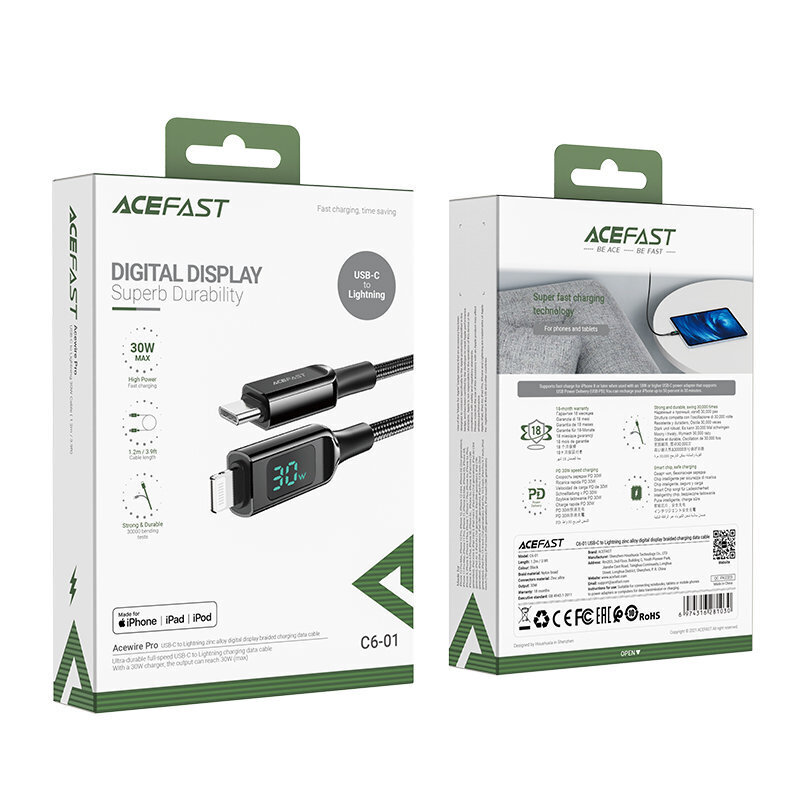 Acefast C6-01 цена и информация | Laidai telefonams | pigu.lt