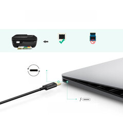 USB-C - USB-B 480Mb/ s spausdintuvo laidas 2m, juodas kaina ir informacija | Laidai telefonams | pigu.lt