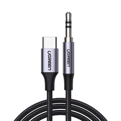 Pintas garso kabelis USB-C - mini lizdas 3,5 mm, 1 m, pilkas kaina ir informacija | Laidai telefonams | pigu.lt