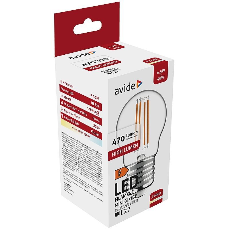 LED lemputė Avide 4.5W E27 2700K цена и информация | Elektros lemputės | pigu.lt