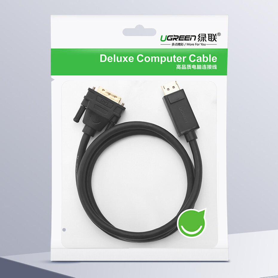 Ugreen DisplayPort/DVI, 2 m kaina ir informacija | Kabeliai ir laidai | pigu.lt