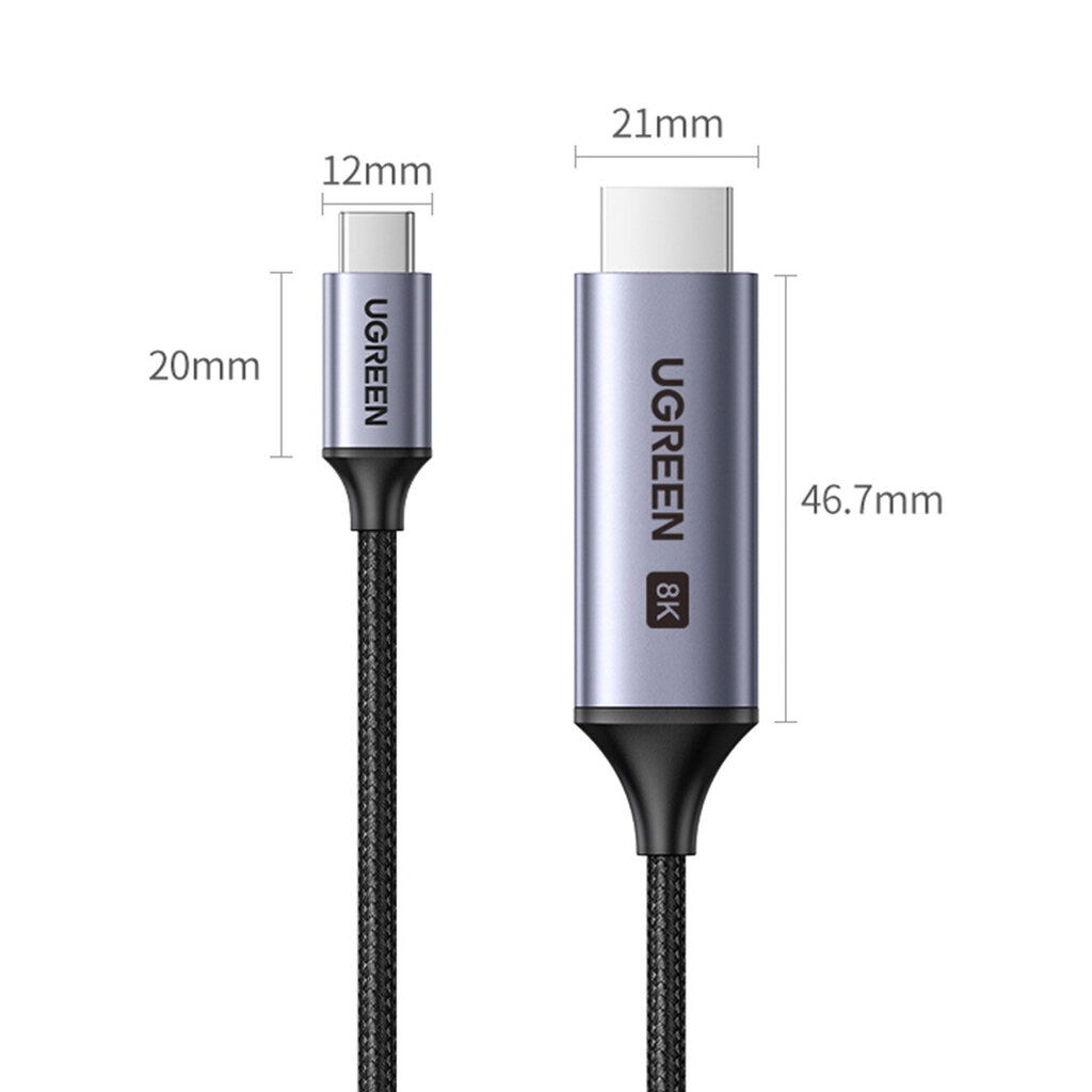 Ugreen USB-C/HDMI, 1.5 m kaina ir informacija | Kabeliai ir laidai | pigu.lt