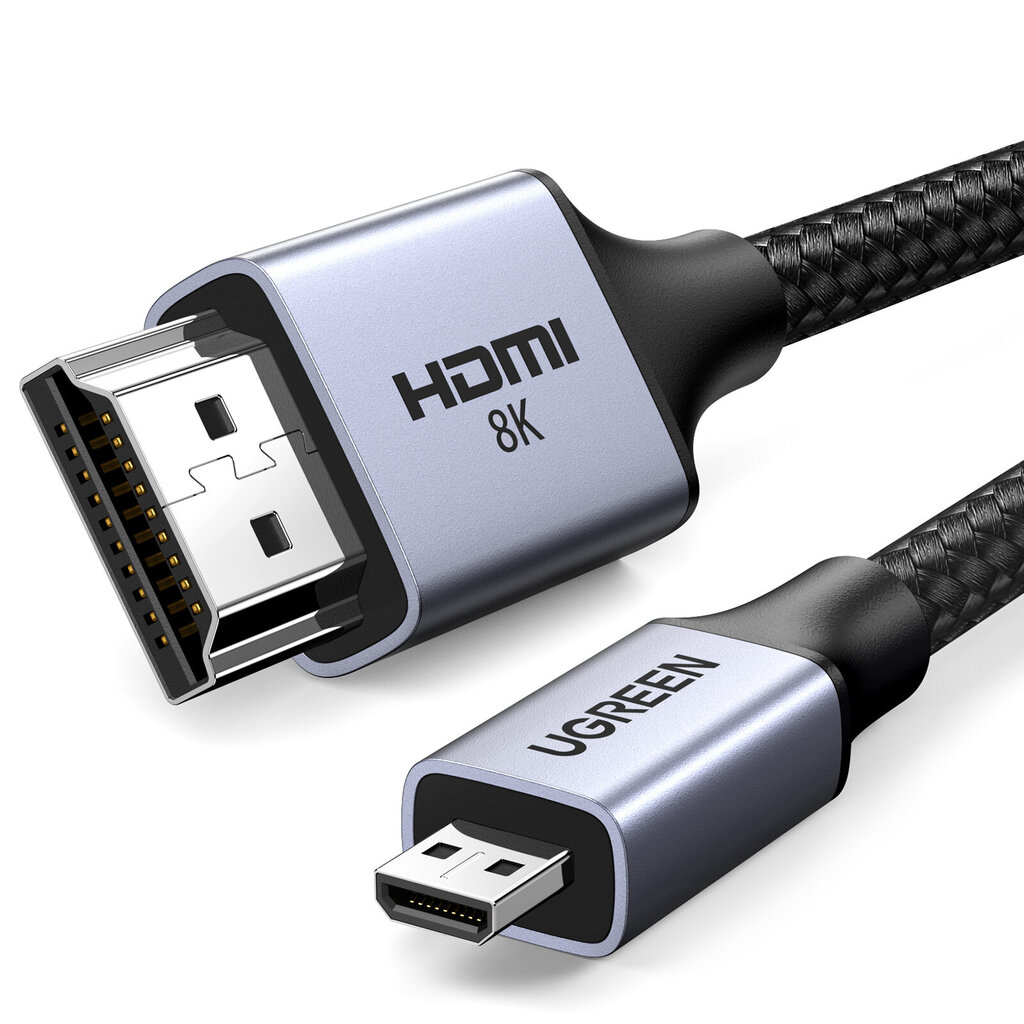 Ugreen Micro HDMI/HDMI 2.1, 2 m kaina ir informacija | Kabeliai ir laidai | pigu.lt