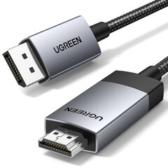 Pintas DisplayPort – HDMI 4K 60Hz laidas, 2m, pilkas kaina ir informacija | Adapteriai, USB šakotuvai | pigu.lt