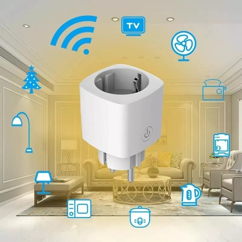 Wifi elektros lizdas su Tuya/Smartlife programėle 3 vnt, Livman EU02 kaina ir informacija | Elektros jungikliai, rozetės | pigu.lt