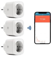 Электрическая розетка Wi-Fi с приложением Tuya/Smartlife 3 шт, Livman EU02 цена и информация | Выключатели, розетки | pigu.lt
