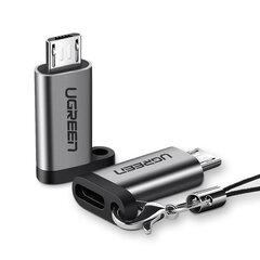 USB-C į mikro USB adapteris – pilkas kaina ir informacija | Adapteriai, USB šakotuvai | pigu.lt