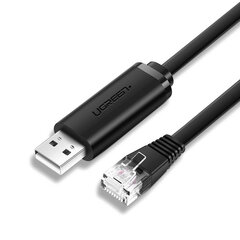 Konsolinis laidas, USB - RJ45 adapteris, vytos poros Ethernet kabelis, 1,5 m, juodas kaina ir informacija | Adapteriai, USB šakotuvai | pigu.lt