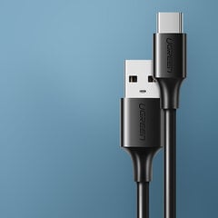 USB – USB-C Quick Charge 3.0 3A 0,25 m adapterio laidas, juodas цена и информация | Адаптеры, USB-разветвители | pigu.lt