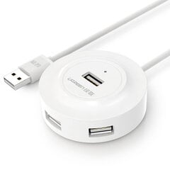 4in1 HUB skirstytuvo adapteris USB 2.0 iki 4x USB-A 480Mb/ s 1m baltas kaina ir informacija | Adapteriai, USB šakotuvai | pigu.lt