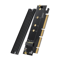 PCIe 4.0 x16 į M.2 NVMe M-Key adapterio išplėtimo plokštė juoda kaina ir informacija | Adapteriai, USB šakotuvai | pigu.lt
