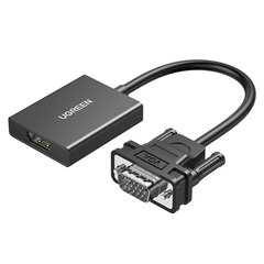 VGA į HDMI adapteris, 15 cm, juodas kaina ir informacija | Adapteriai, USB šakotuvai | pigu.lt