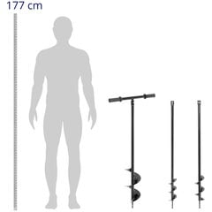 Gręžimo įrenginys, rankinis žemės sraigtas, 3 grąžtai, sk. 80 mm 100 mm 150 mm gylio iki 100 cm kaina ir informacija | Laistymo įranga, purkštuvai | pigu.lt