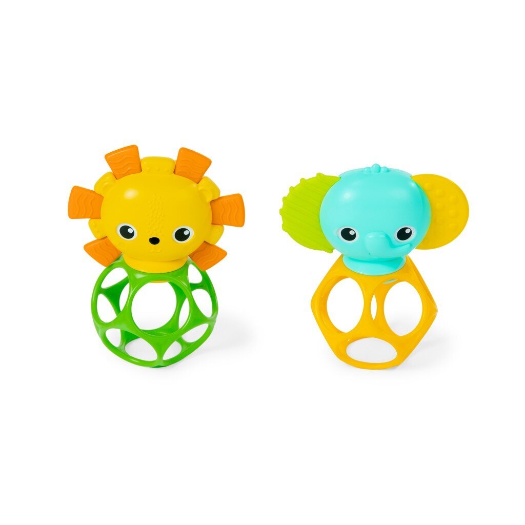 čiulptukas-žaislas liūtas ir dramblys Oball Pals Easy-Grasp, 2 vnt. цена и информация | Žaislai kūdikiams | pigu.lt