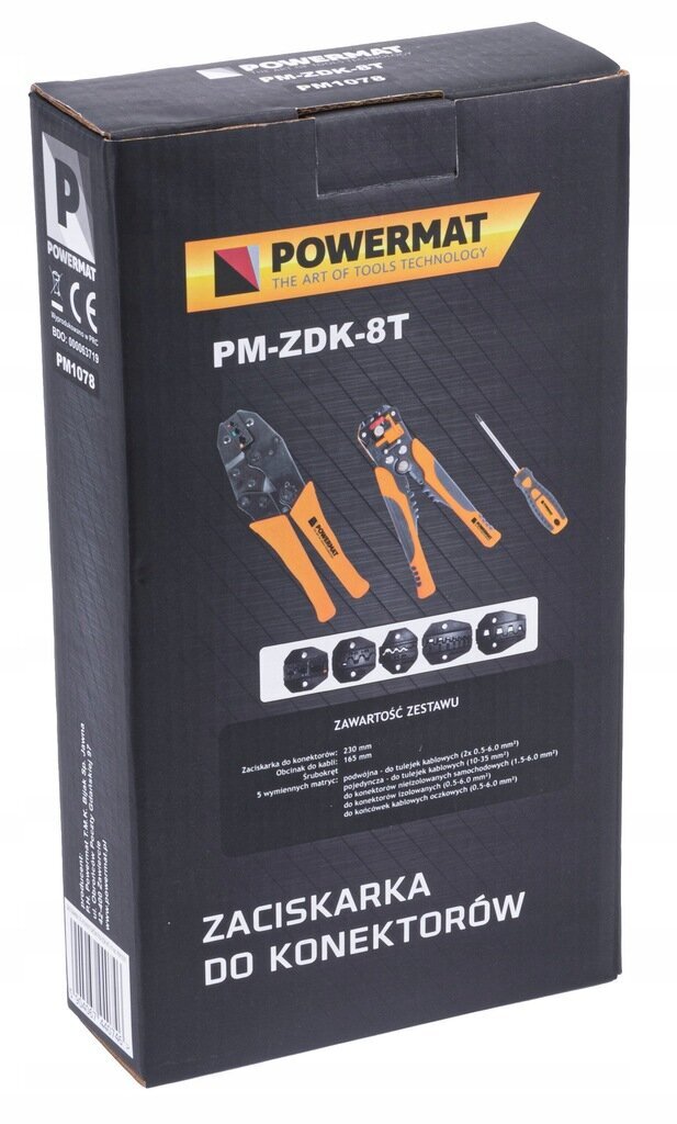 Jungčių užspaudimo replių rinkinys Powermat PM-ZDK-8T, 0,2-6 mm цена и информация | Mechaniniai įrankiai | pigu.lt