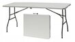 Lauko sulankstomas stalas Nelino, 180x74x74 cm, baltas kaina ir informacija | Lauko stalai, staliukai | pigu.lt