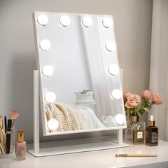 Veidrodis su 12 LED lempučių G.LUX LED MAKE UP MIRROR-2-WH kaina ir informacija | Kosmetinės, veidrodėliai | pigu.lt