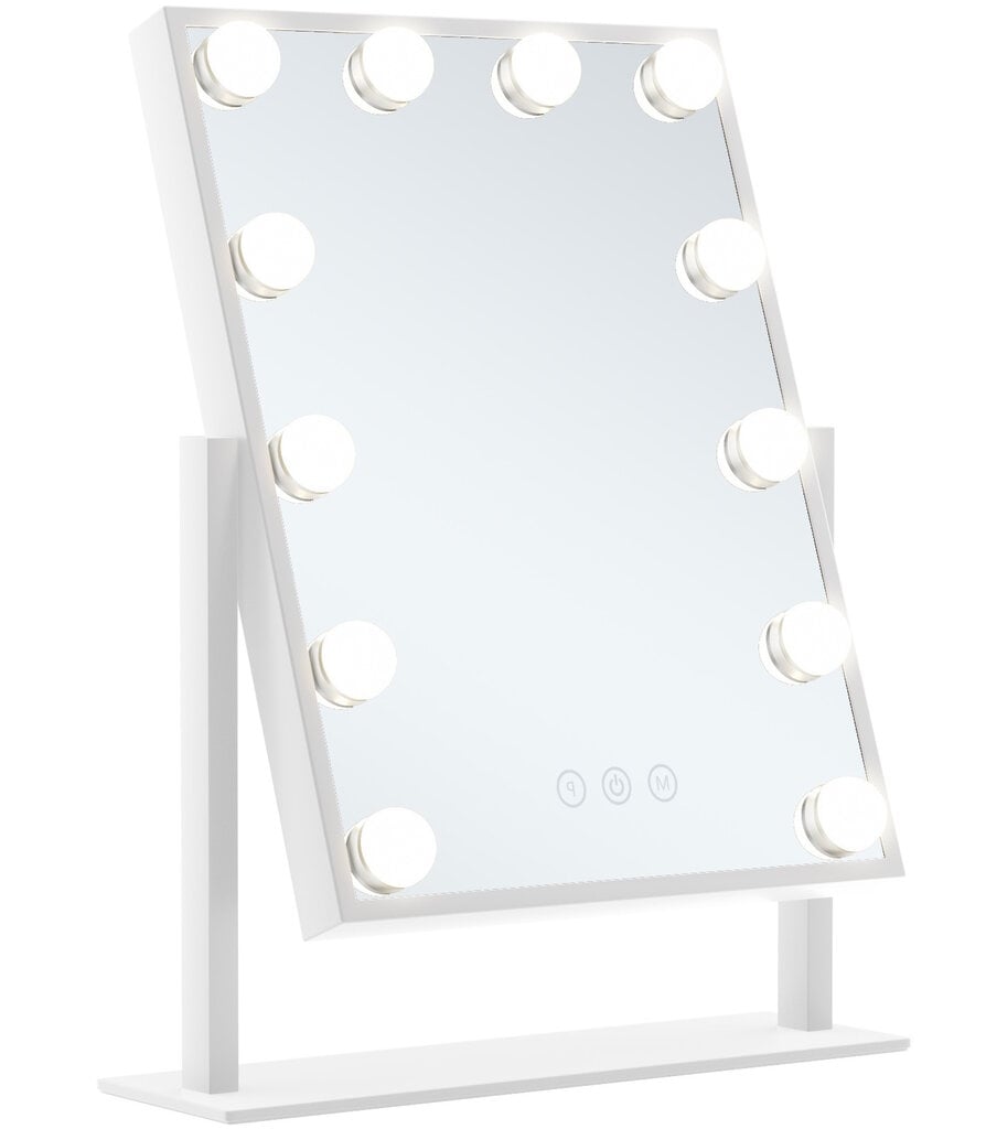 Veidrodis su 12 LED lempučių G.LUX LED MAKE UP MIRROR-2-WH цена и информация | Kosmetinės, veidrodėliai | pigu.lt