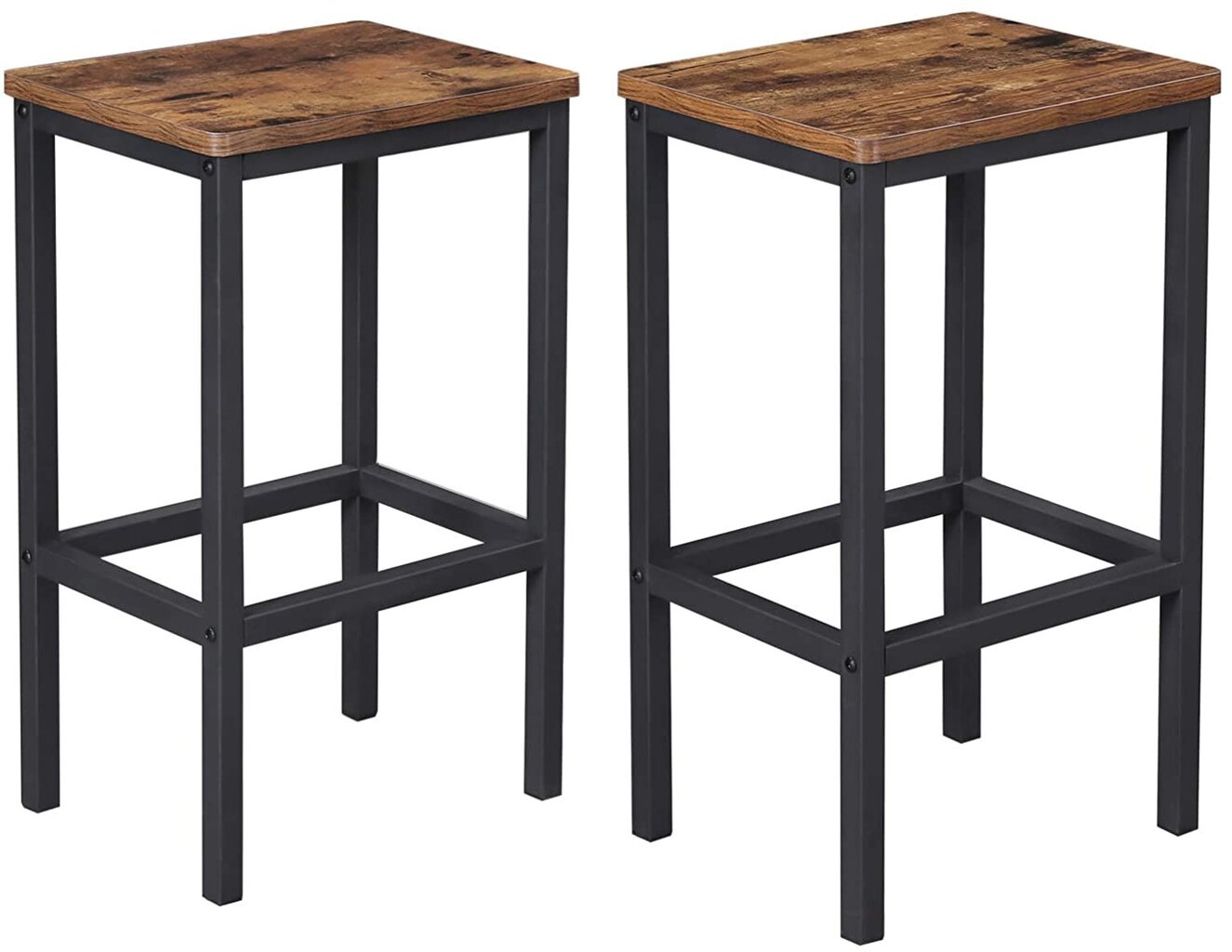 2-ių baro kėdžių komplektas, rudas kaina ir informacija | Virtuvės ir valgomojo kėdės | pigu.lt