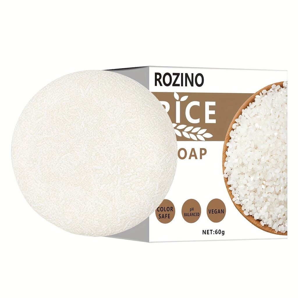 Kietas ryžių muilas - šampūnas Rozino, 60 g цена и информация | Muilai | pigu.lt