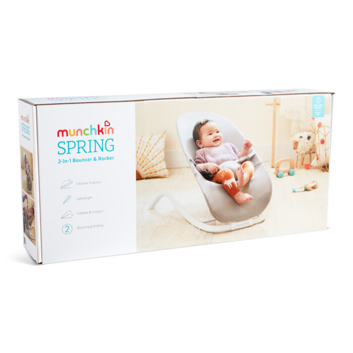 Gultukas Munchkin 2in1, Spring 90043, grey цена и информация | Gultukai ir sūpynės | pigu.lt