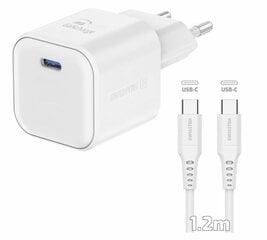 Swissten 3арядное устройство GaN USB-C 35W PD + Kабель для передачи данных USB-C - USB-C 1.2m цена и информация | Зарядные устройства для телефонов | pigu.lt