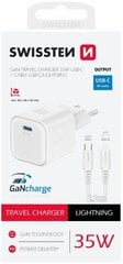 Swissten 3арядное устройство GaN USB-C 20W PD / USB-A 18W Q цена и информация | Зарядные устройства для телефонов | pigu.lt