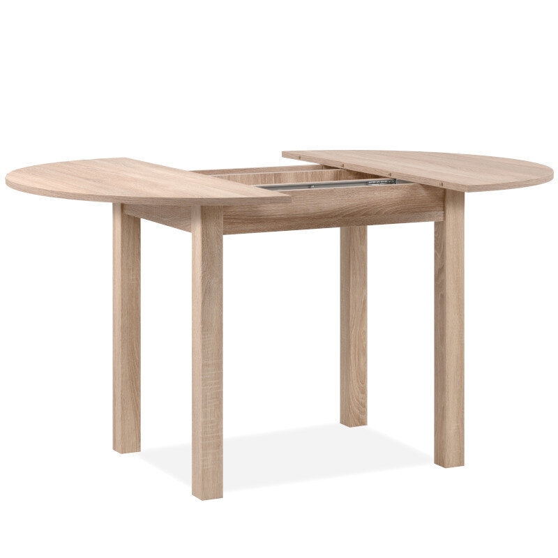 Stalas su praplėtimo mechanizmu Aatrium Coburg 100-140 cm, rudas kaina ir informacija | Virtuvės ir valgomojo stalai, staliukai | pigu.lt