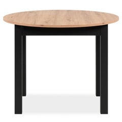 Stalas su praplėtimo mechanizmu Aatrium Coburg 100-140 cm, rudas/juodas kaina ir informacija | Virtuvės ir valgomojo stalai, staliukai | pigu.lt