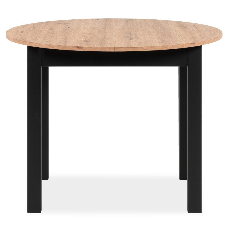 Stalas su praplėtimo mechanizmu Aatrium Coburg 100-140 cm, rudas/juodas kaina ir informacija | Virtuvės ir valgomojo stalai, staliukai | pigu.lt