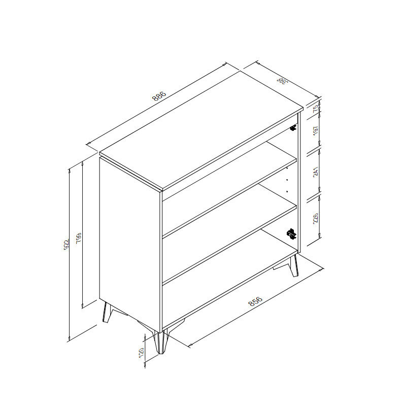 Komoda Aatrium Bertrix, 87x40 cm, balta цена и информация | Komodos | pigu.lt