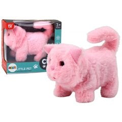 Interaktyvus pliušinis katinas Lean Toys, rožinis kaina ir informacija | Minkšti (pliušiniai) žaislai | pigu.lt