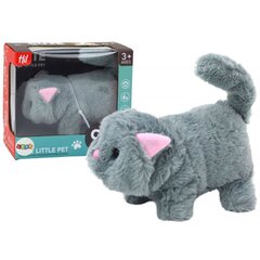 Interaktyvus pliušinis katinas Lean Toys, pilkas kaina ir informacija | Minkšti (pliušiniai) žaislai | pigu.lt