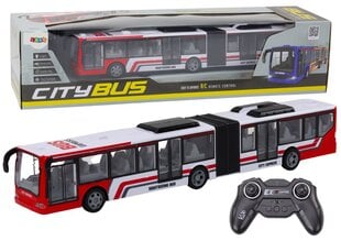 Nuotoliniu būdu valdomas miesto autobusas Lean Toys, raudonas kaina ir informacija | Žaislai berniukams | pigu.lt