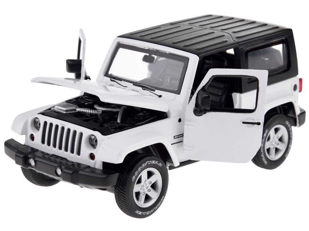 Žaislinis visureigis Jeep Wrangler su efektais, baltas kaina ir informacija | Žaislai berniukams | pigu.lt