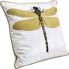 Dekoratyvinė pagalvėlė Kare Design Glitter Dragonfly 40x40 cm, balta kaina ir informacija | Pagalvės, užvalkalai, apsaugos | pigu.lt