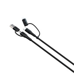 Devia cable Extreme 4in1 PD USB-C + USB - USB-C + Lightning 1,5 m black цена и информация | Кабели для телефонов | pigu.lt