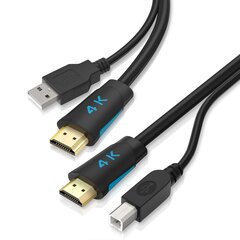 USB-кабель для принтера TESmart USB A–B цена и информация | Кабели и провода | pigu.lt