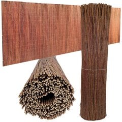 Плетеный коврик 100 см x 500 см из неокоренного плетеного дерева для ограждений, экранов, покрытий, барьеров цена и информация | Заборы и принадлежности к ним | pigu.lt