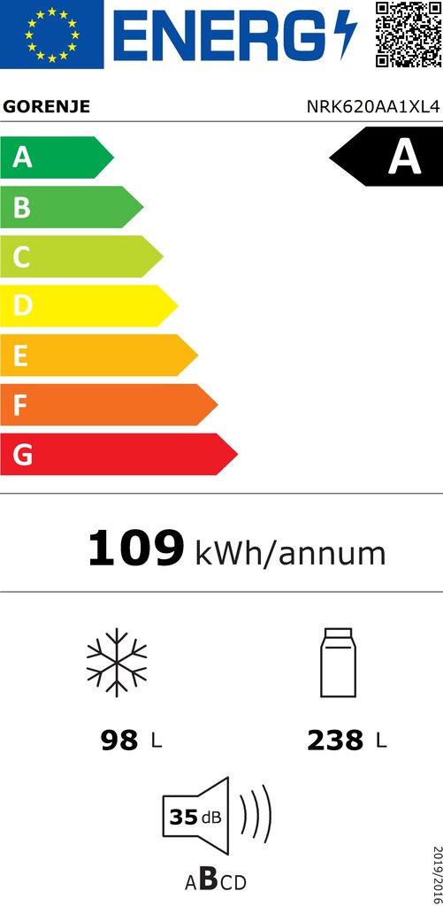 Gorenje NRK620AA1XL4 цена и информация | Šaldytuvai | pigu.lt
