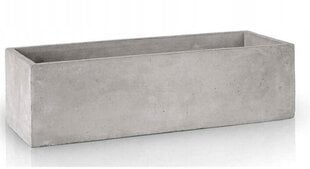 Серый бетонный продолговатый горшок Polnix Etno 32 см цена и информация | Вазоны | pigu.lt