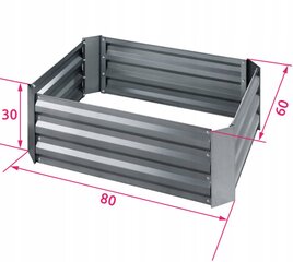 Paaukštinta daržo lysvė TecTake, 80x60x30 cm kaina ir informacija | TecTake Sodo prekės | pigu.lt