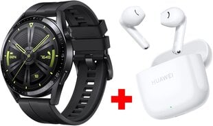 Huawei Watch GT 3 Active Black (46mm) + Huawei FreeBuds SE 2 White kaina ir informacija | Išmanieji laikrodžiai (smartwatch) | pigu.lt