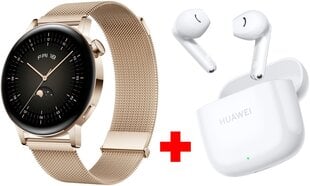 Huawei Watch GT 3 Elegant Light Gold (42mm) + Huawei FreeBuds SE 2 White цена и информация | Смарт-часы (smartwatch) | pigu.lt