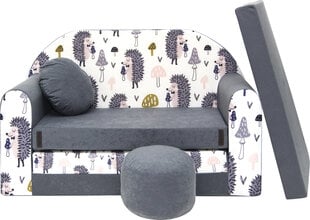 Детский раскладной диван - пуфик и бассейн c 200 сшариками, Welox, серый цена и информация | Детские диваны, кресла | pigu.lt