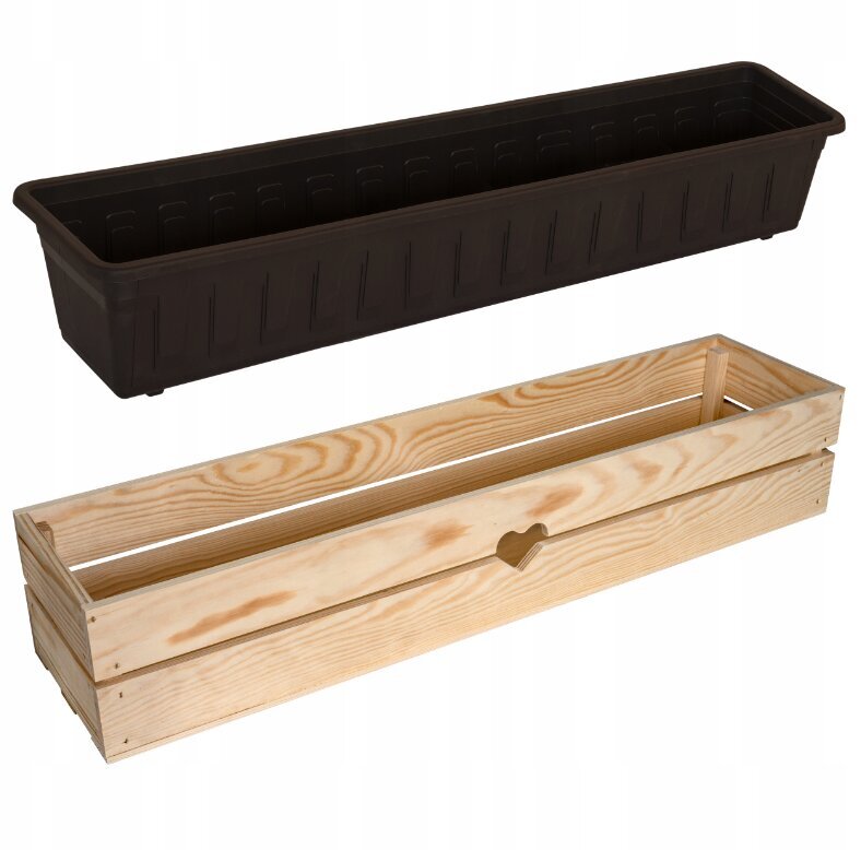 Vazonas WoodBox, 81,5x19x15 cm цена и информация | Vazonai | pigu.lt