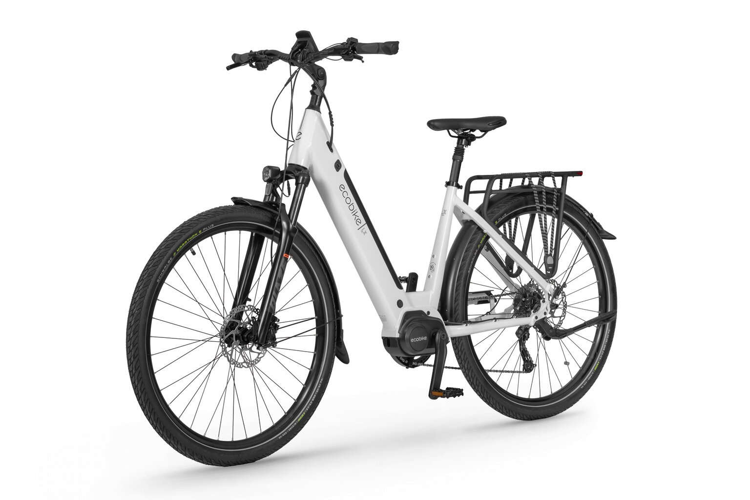 Elektrinis dviratis Ecobike LX300 2024, 17", 14 AH 48V, baltas kaina ir informacija | Elektriniai dviračiai | pigu.lt