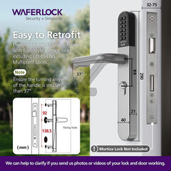 Išmani durų spyna (rankena)  Waferlock L701 juoda kaina ir informacija | Spynos | pigu.lt