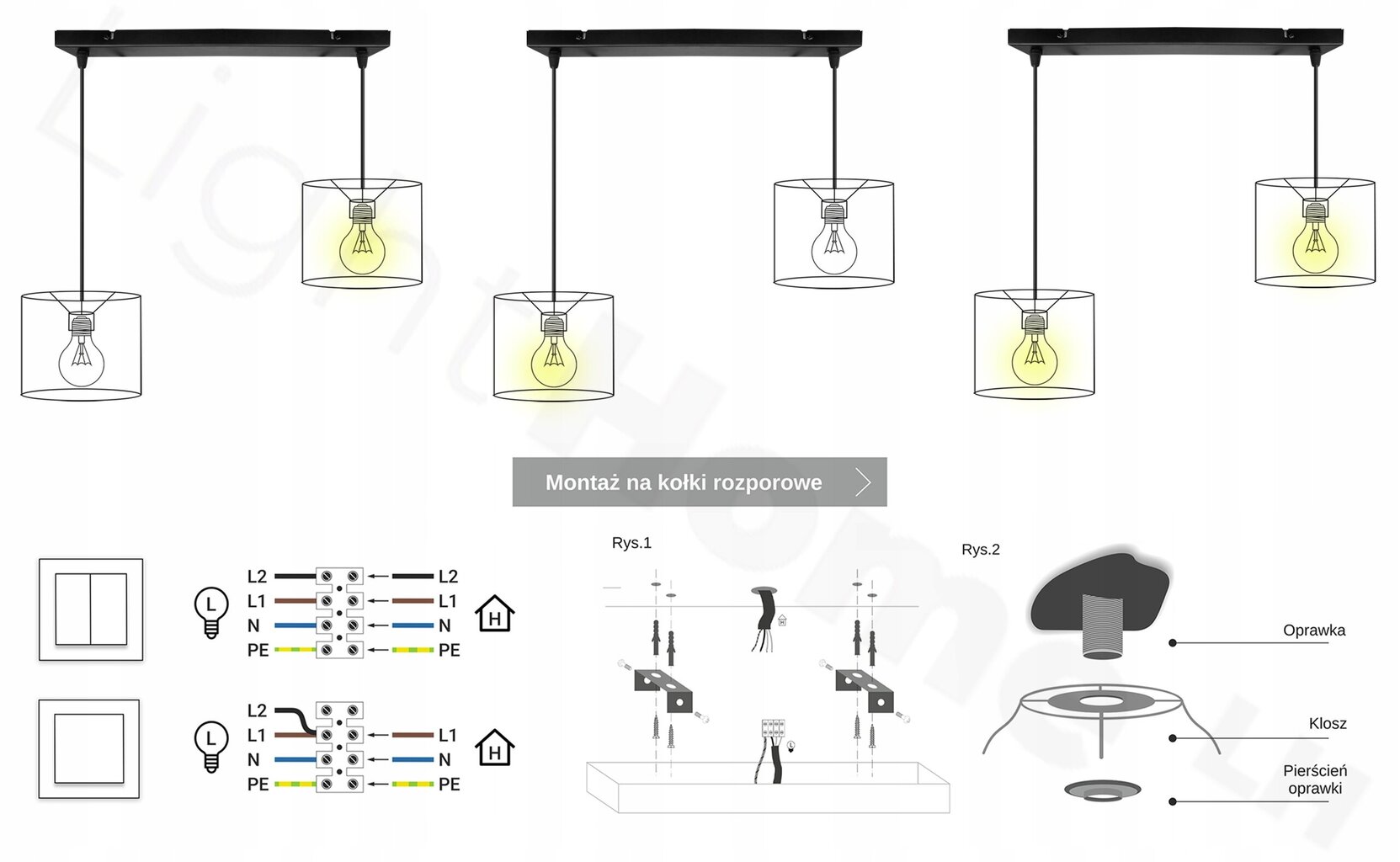 LightHome pakabinamas šviestuvas Elegance Gold kaina ir informacija | Pakabinami šviestuvai | pigu.lt