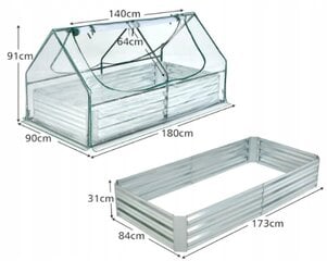 Mini šiltnamis Costway, 180x90x91 cm kaina ir informacija | Šiltnamiai | pigu.lt